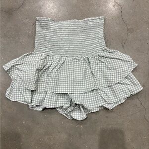 Ocean Drive Green Gingham Skort